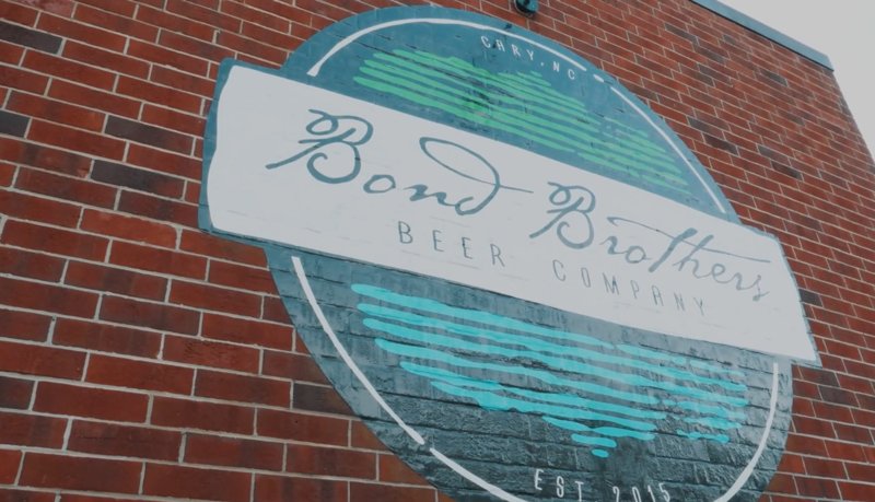 Bond Brothers Beer Company mural in Cary, North Carolina.