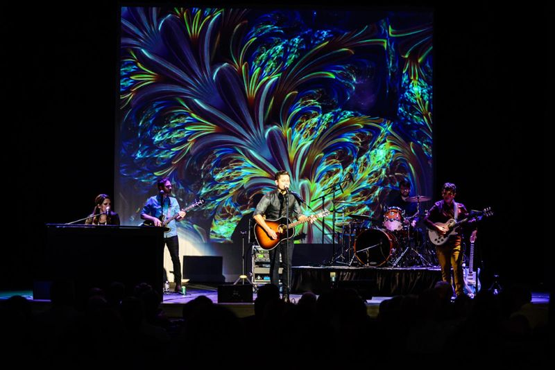 Live band performing on stage at Clayton Community Center in Clayton NC
