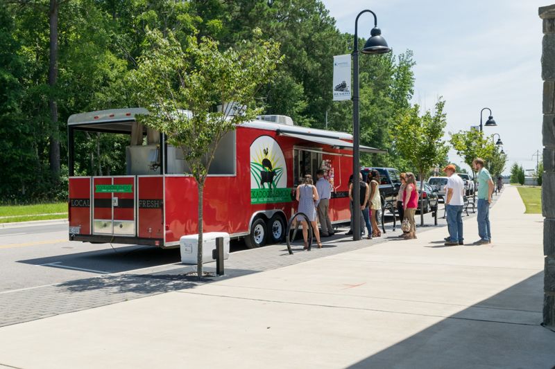 Food truck at Knightdale Station Park in Knightdale North Carolina